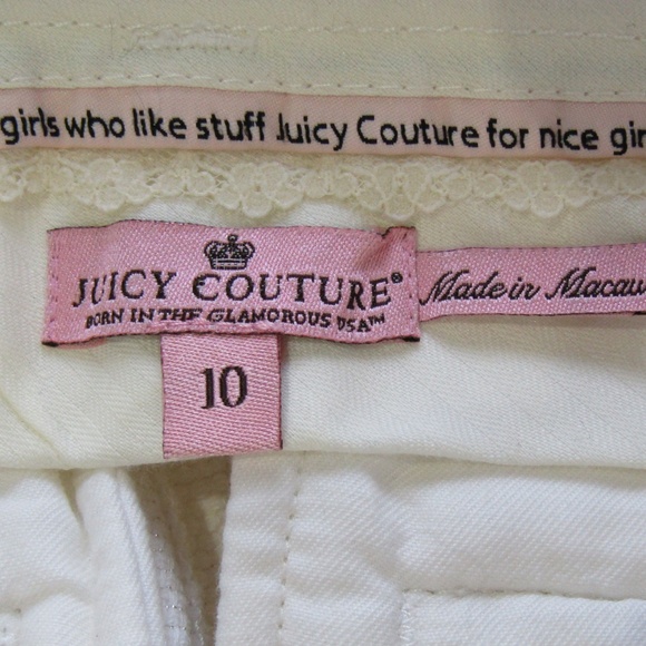 NEW Juicy Couture White Woven Gold Metallic Shorts - Picture 4 of 4
